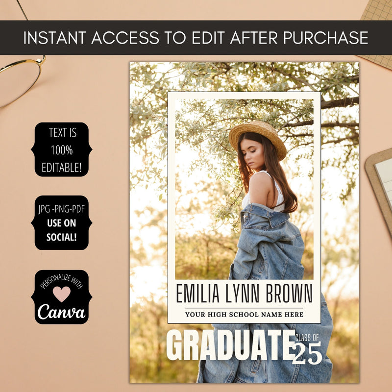 best college or high school commencement graduation invitation announcement design