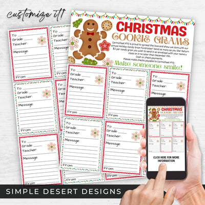 christmas cookie grams fundraiser sheets with flyer design