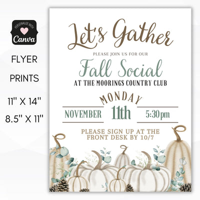 country theme fall craft fair market social event flyer invitations