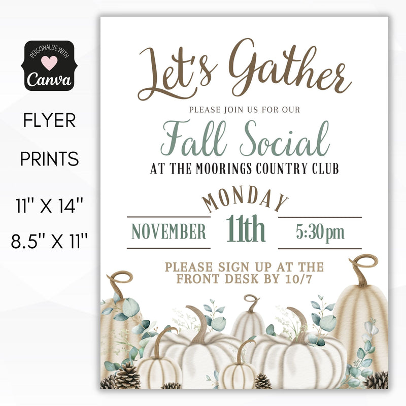 country theme fall craft fair market social event flyer invitations