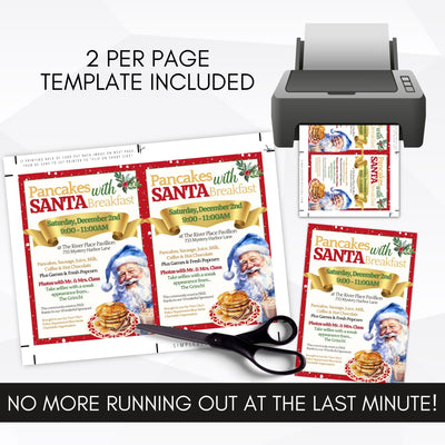 blue santa party invitations at home or the office