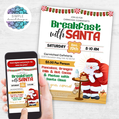 fun customizable holiday funrdraiser flyer for schools church community fundraising event