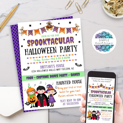 fun halloween party invitation for adults or kids