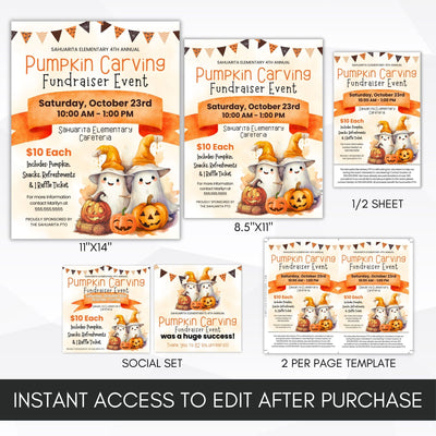 save big with this all in one halloween fundraiser event flyers bundle