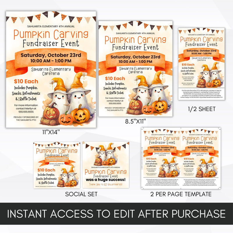 save big with this all in one halloween fundraiser event flyers bundle