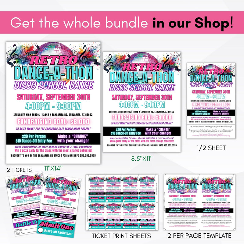 complete bundle of dancethon fundraiser kit available in the shop - not included in this purchase