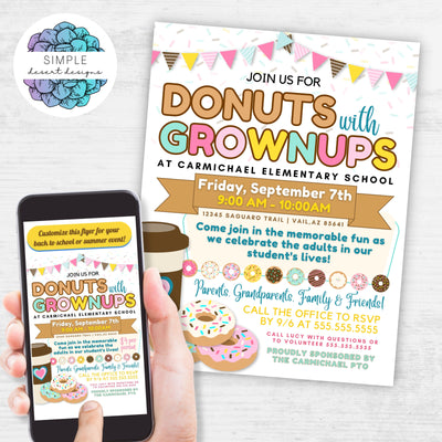 personalized donuts with grownups pastry event for parent engagement activities