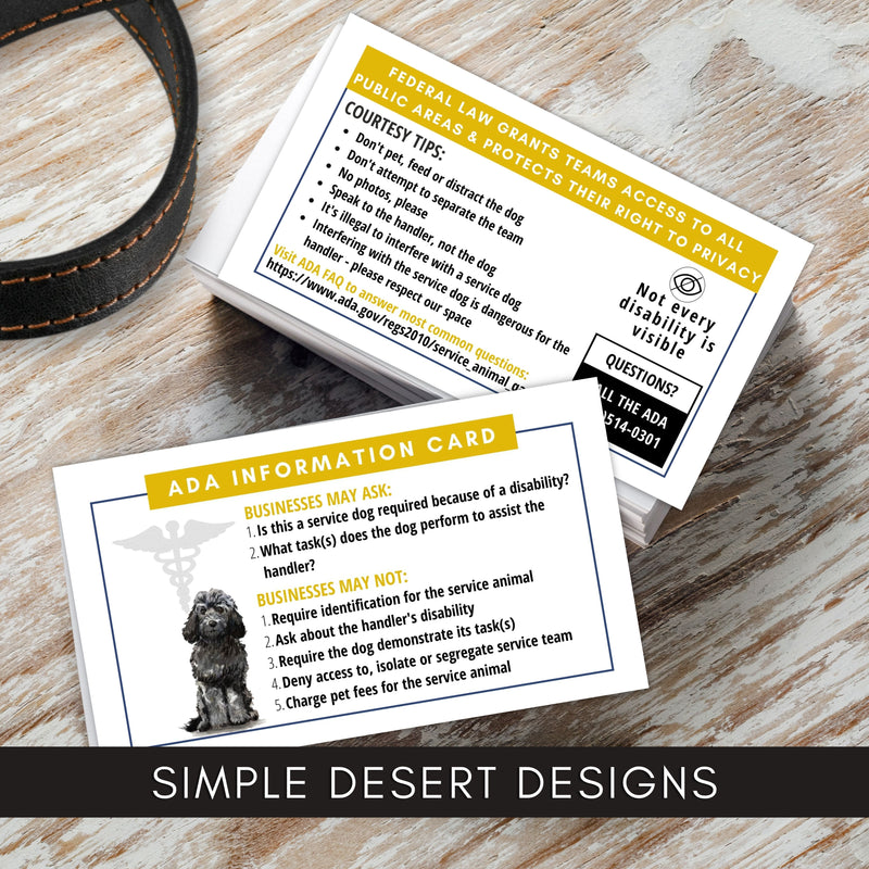 customizable labradoodle service dog cards for public access