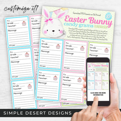 easy and fun easter bunny theme candy grams for school preschool daycare fundraiser