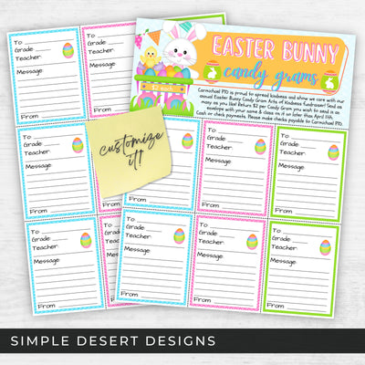 easter candy gram sheets and flyers for easy spring school candy gram fundraiser ideas