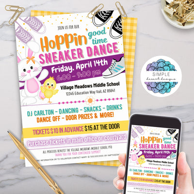 unique fun healthy easter party invitation for kids dance party hip hop sneaker dance invites