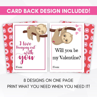 set of printable valentines cards for kids