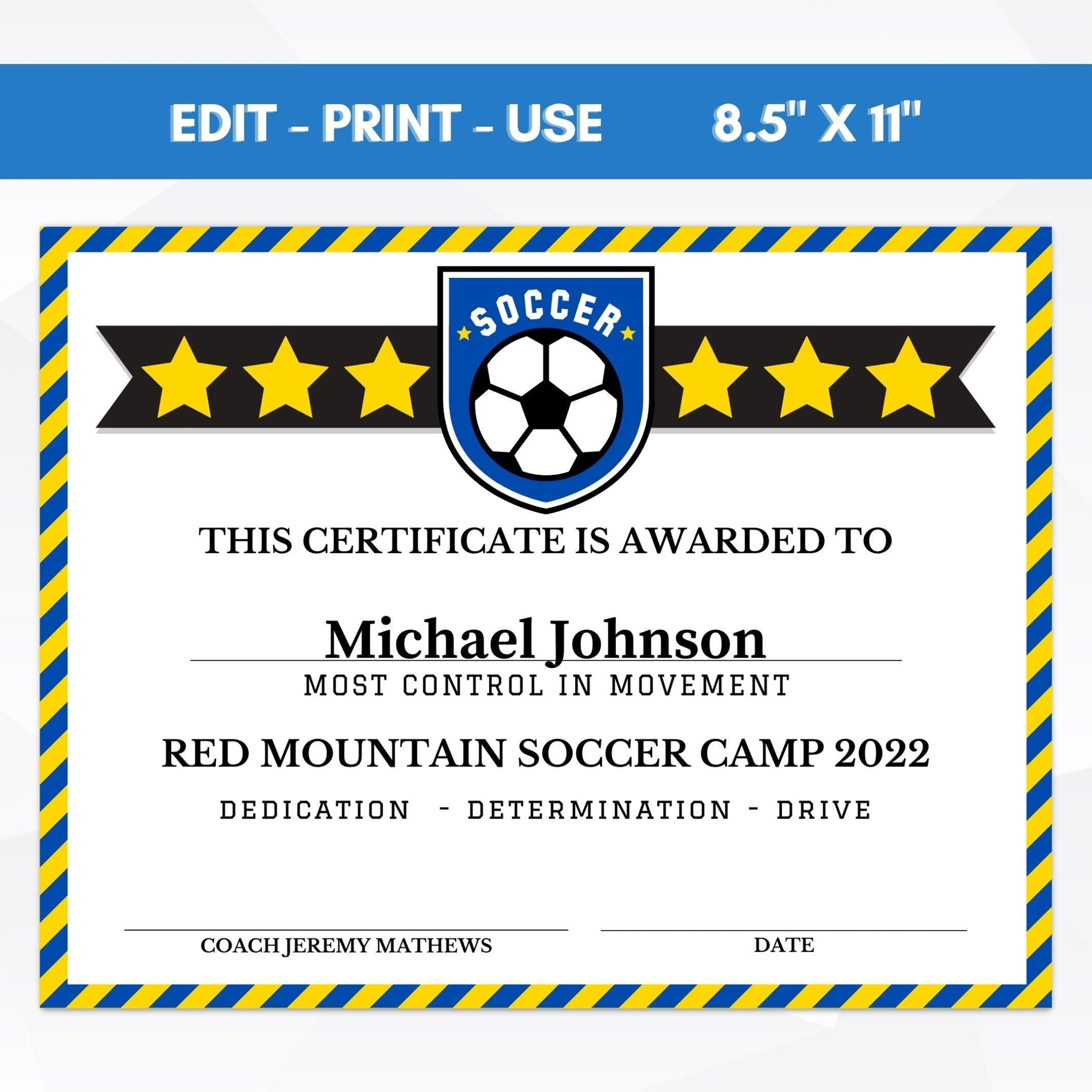 editable award certificate template
