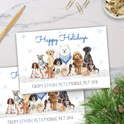 personalized holiday card for dog business to clients coworkers and business partners