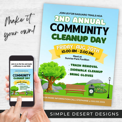 customizable community cleanup event project invitation flyer