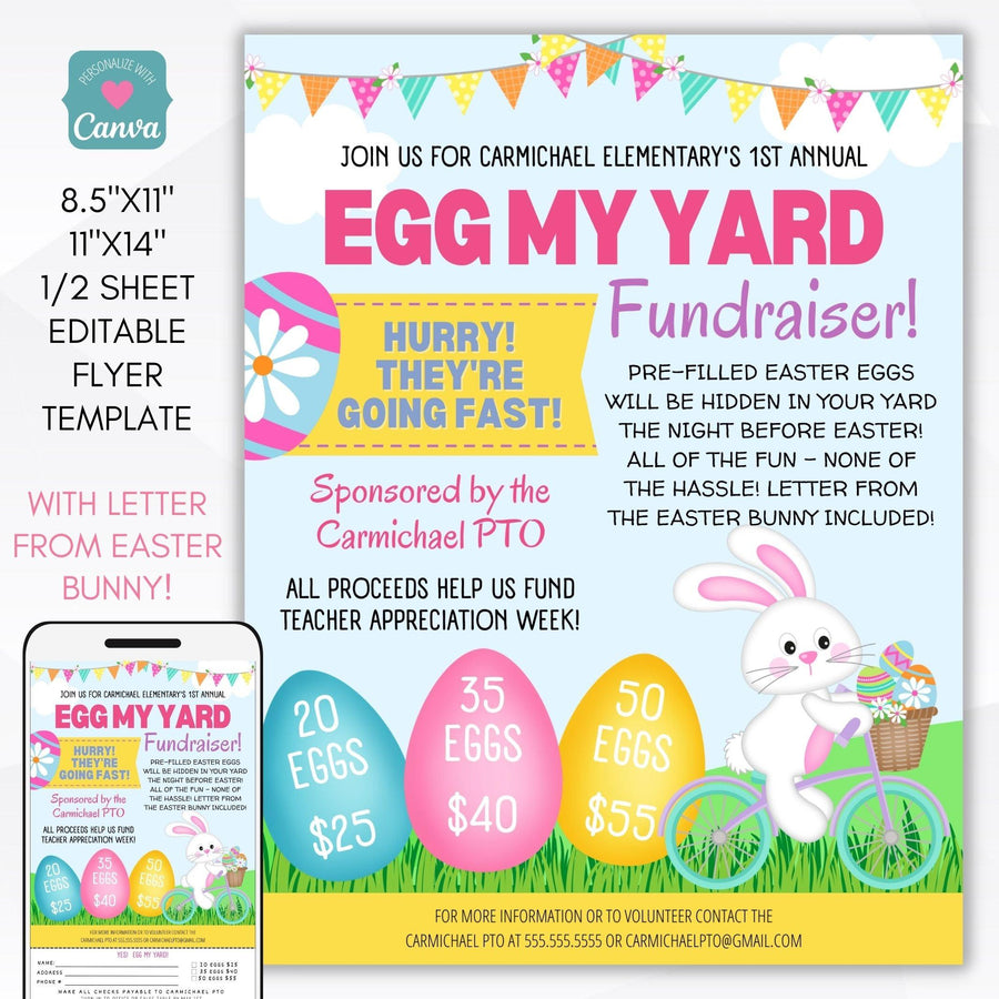 Egg My Yard Easter Invite Flyer Set – Simple Desert Designs