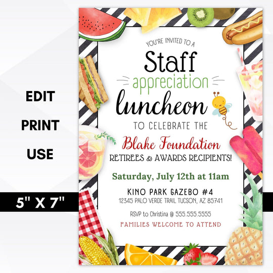 Employee Appreciation Lunch Invitation – Simple Desert Designs