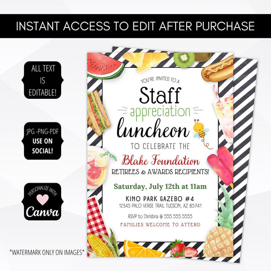 Employee Appreciation Lunch Invitation – Simple Desert Designs