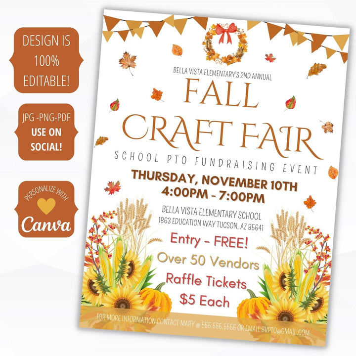 Fall Craft Fair Flyer Sign Poster Set – Simple Desert Designs