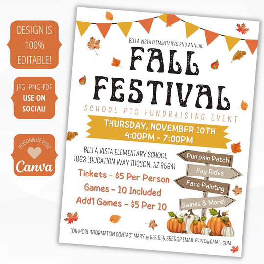 Fall Festival Flyer Sign Poster Set – Simple Desert Designs