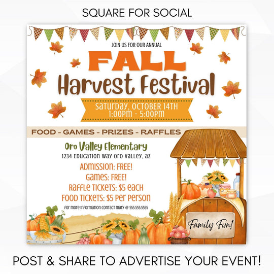 Fall Harvest Festival Flyer Ticket Bundle – Simple Desert Designs