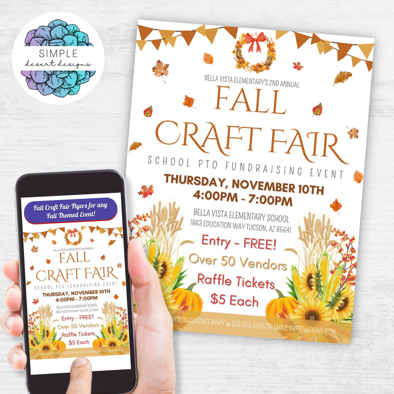 fall craft fair bazaar market fundraiser flyers