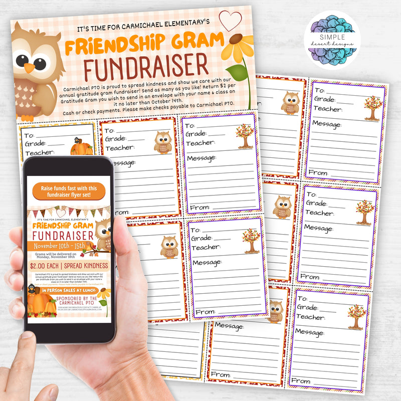 all in one candy gram fundraiser bundle for fall thanksgiving friendship grams