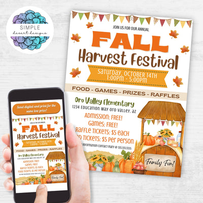 editable fall festival flyers for school church community harvest festival or fall fundraiser event