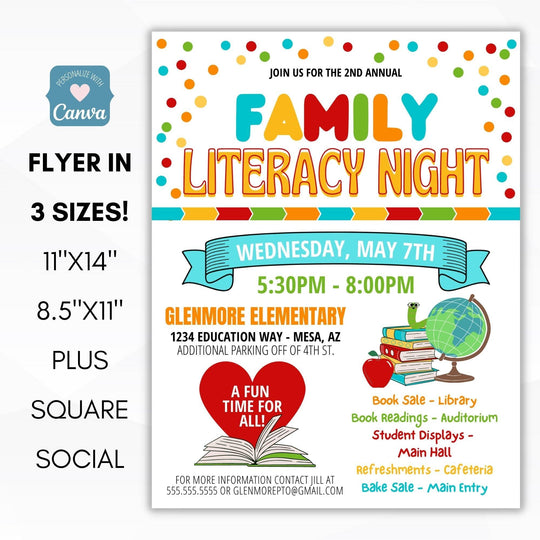 Family Literacy Night Flyers Set – Simple Desert Designs