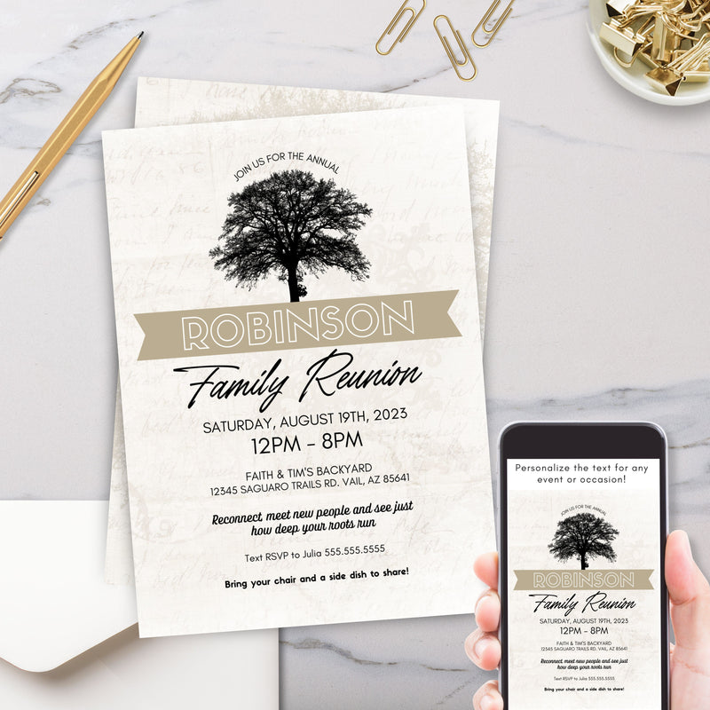 elegant vintage family gathering reunion invitation