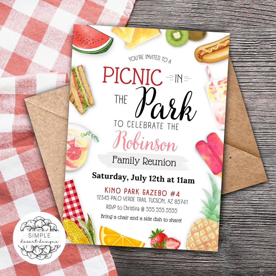 Invitation Family Reunion Picnic – Simple Desert Designs