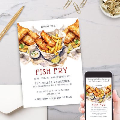 personalized fish fry party invitations for any special event or dinner party