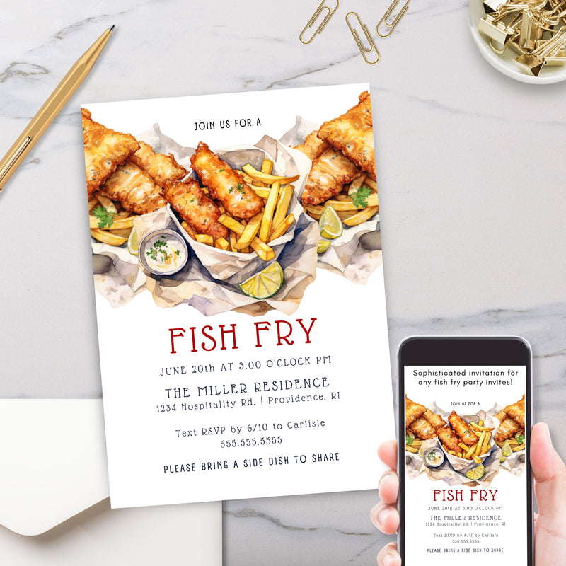 personalized fish fry party invitations for any special event or dinner party