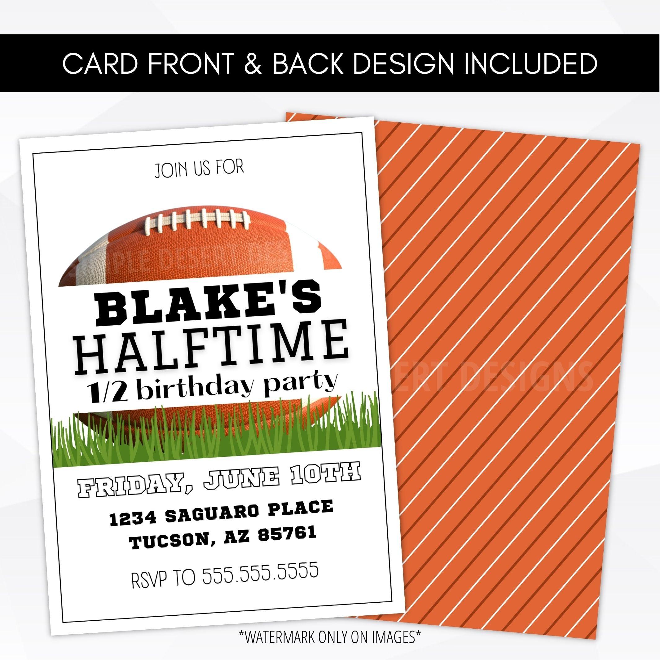 Halftime Football Raffle Ticket Style Template – Sports Invites