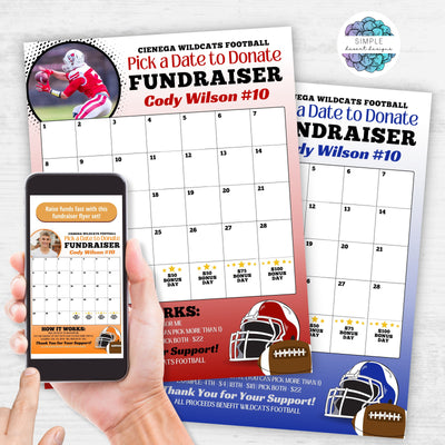 football calendar fundraiser template