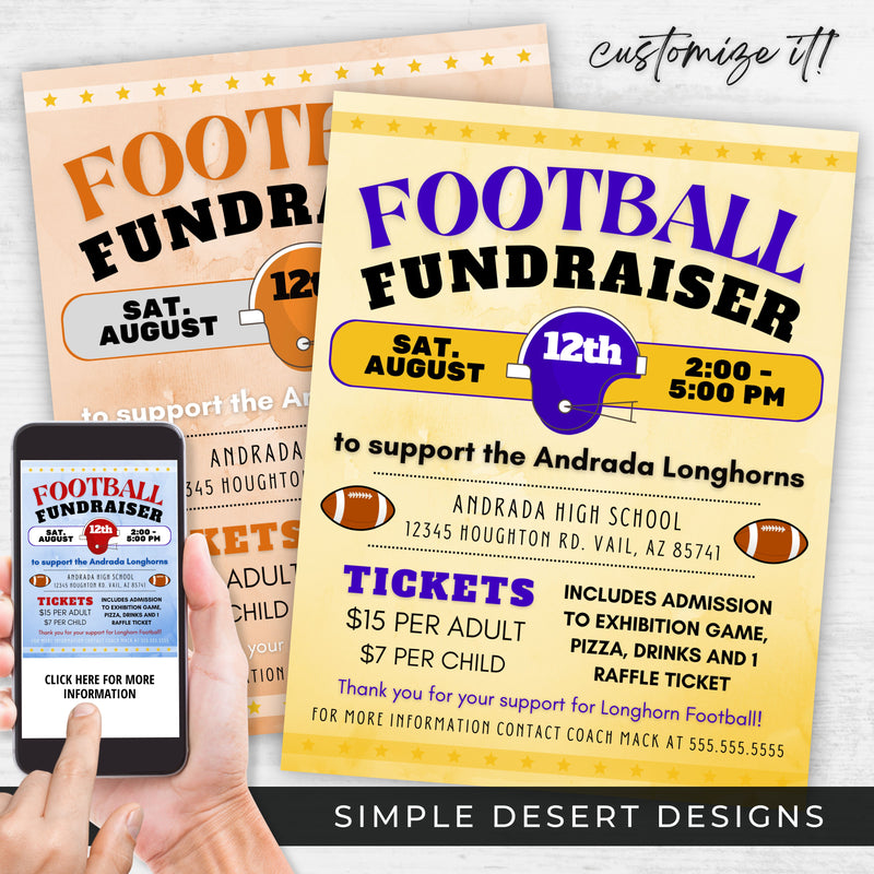 football fundraiser flyers for sports fundraising