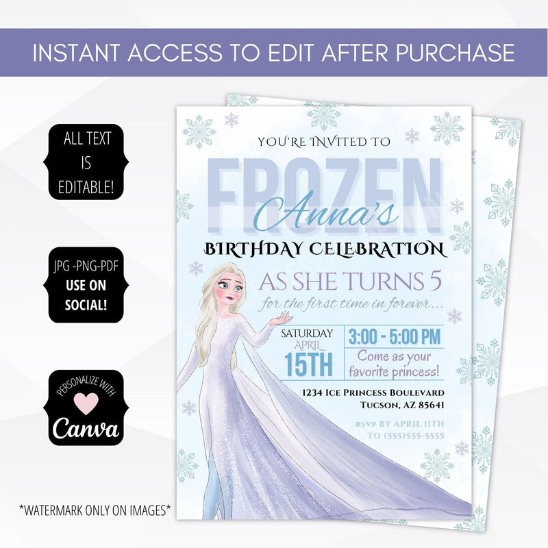Welcome Winter Frozen Birthday Invitation