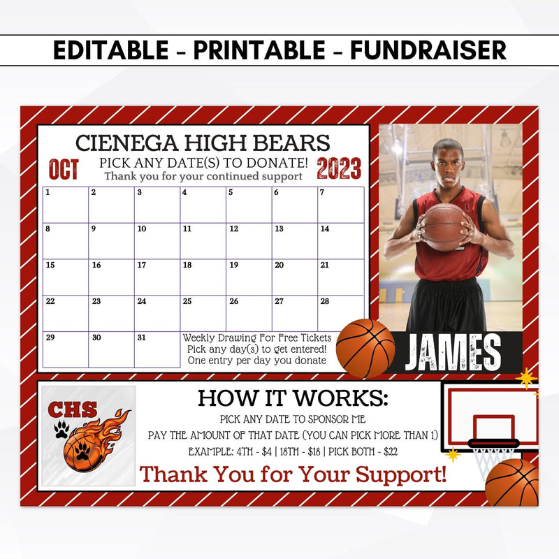 fundraising sports calendar