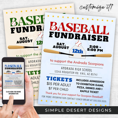 custom baseball fundraiser flyers