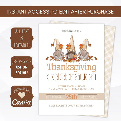 printable thanksgiving feast invitation