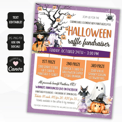 customizable halloween raffle fundraiser idea