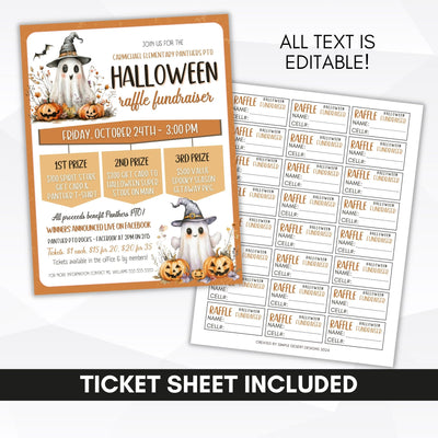 custom halloween raffle tickets with matching flyer template