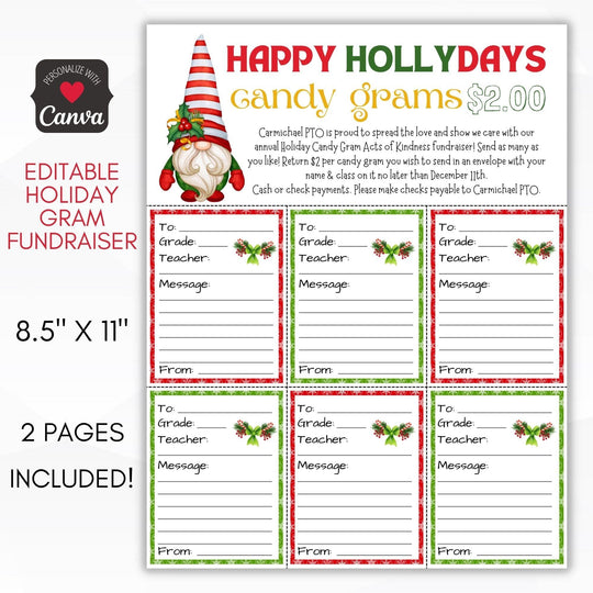 Happy Hollydays Candy Gram Sheet – Simple Desert Designs