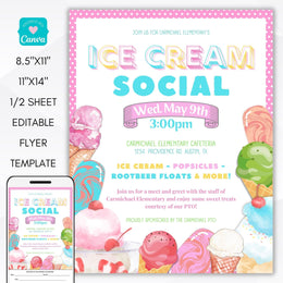 Ice Cream Social Flyer Bundle – Simple Desert Designs