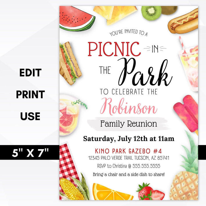 Invitation Family Reunion Picnic – Simple Desert Designs