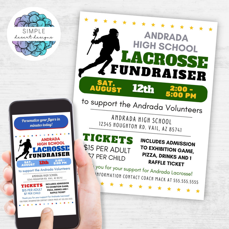 custom lacrosse fundraiser flyers