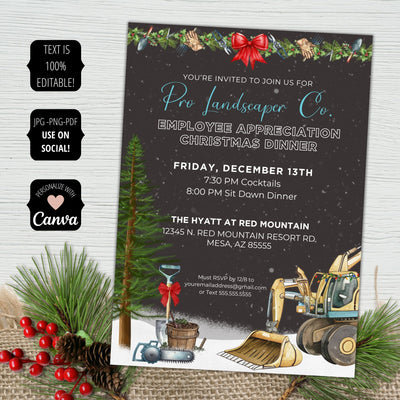 landscape company holiday office party invitation template