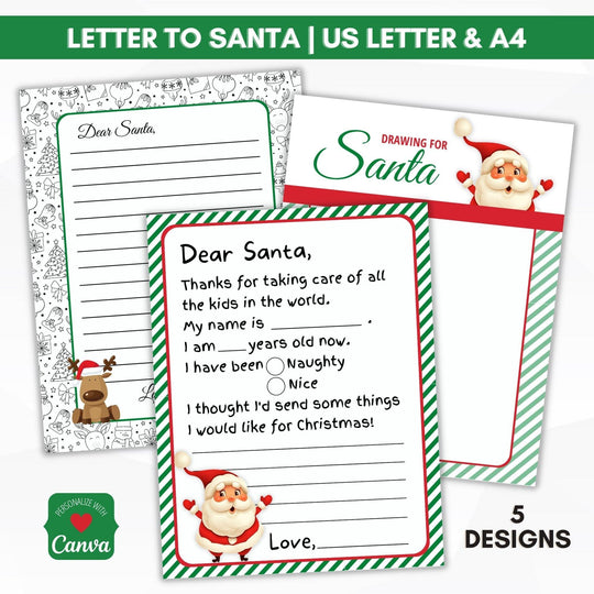 Letter to Santa Journal Paper Stationery – Simple Desert Designs