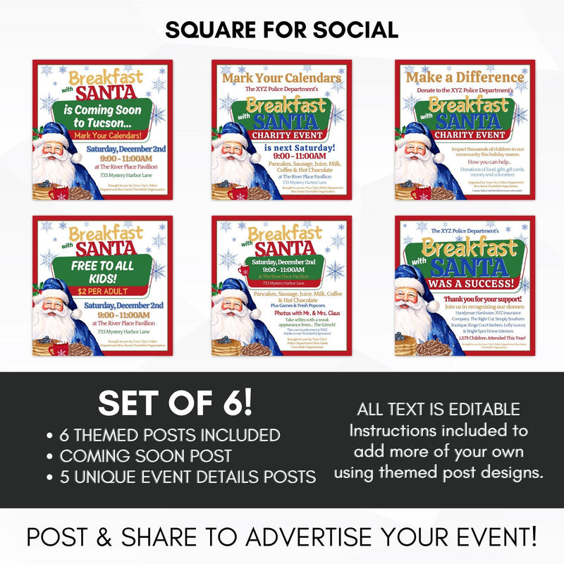 social media templates for blue santa events