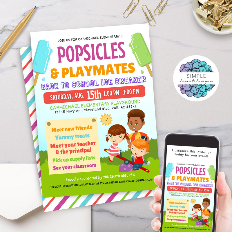 fun popsicles and playmates meet the teacher event invitations